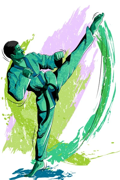 Concept of sportsman doing Martial Arts