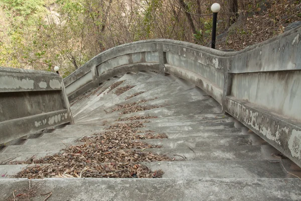 Pile of leaves staircase down