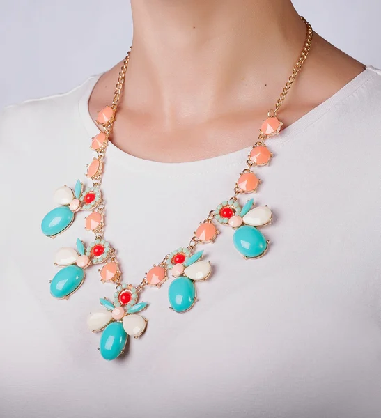 Colorful gems necklace