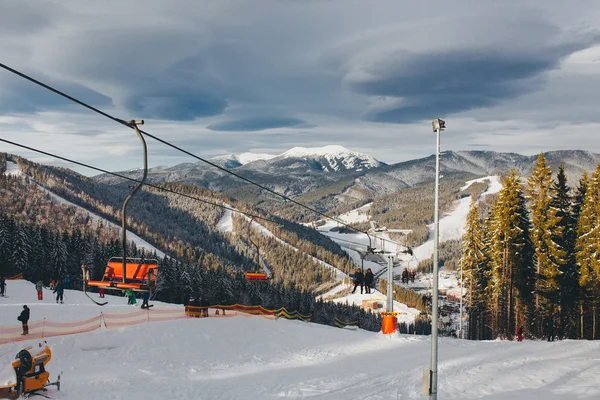 Ski resort in carpathian mountains
