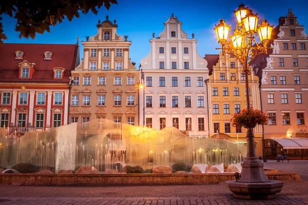 Wroclaw old city at night