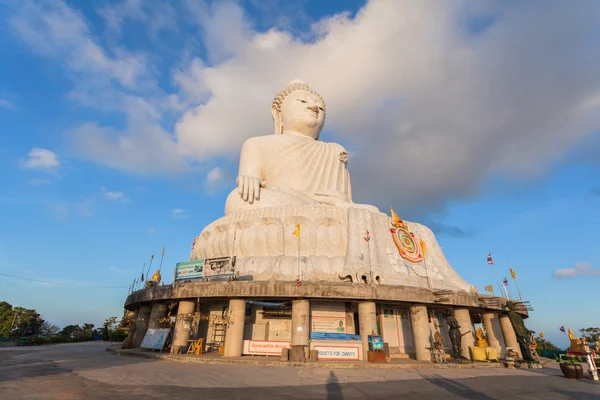 White big Buddha on hilltop