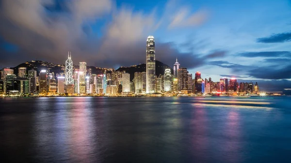 Hong Kong China Night Cityscape Waterfront Panorama