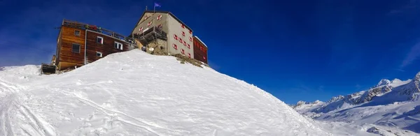 Val Senales Winter Hotel on Mountain Landscape Panorama