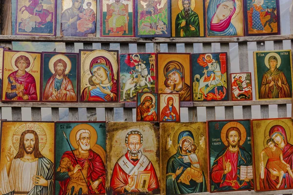 Pictures of Mother Mary and Saints - Sofia, Bulgaria.