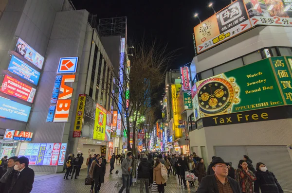 Tokyo, Japan - January 25, 2016: Street view of night Tokyo Shinjuku