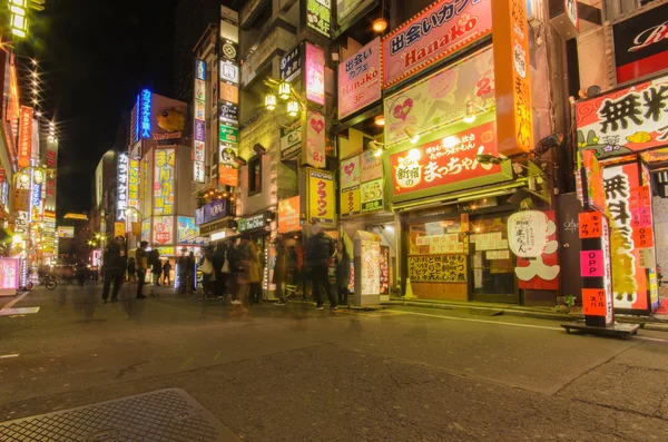 Tokyo, Japan - January 25, 2016: Street view of night Kabukicho district.Kabukicho is an entertainment and red-light district