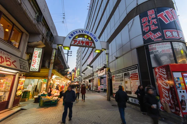 Tokyo, Japan - January 27, 2016: Ameyoko Shopping Street in tokyo,Japan.Ameyoko is a busy market street along the Yamanote near Ueno Stations.