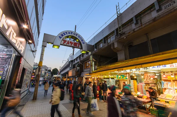 Tokyo, Japan - January 27, 2016: Ameyoko Shopping Street in tokyo,Japan.Ameyoko is a busy market street along the Yamanote near Ueno Stations.