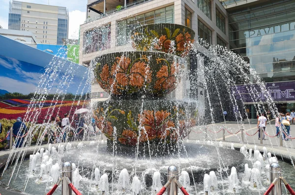 Kuala Lumpur, Malaysia - October 4, 2013: Pavilion crystal fountain at at the Bukit Bintang entrance of Pavilion shopping mall