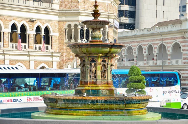 Kuala Lumpur, Malaysia - October 4, 2013:water Fountain in Merdeka Square in Kuala Lumpur Malaysia. Merdeka Square is a popular tourist attraction in front of the Sultan Abdul Samad Building.