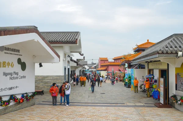 HONG KONG,HONG KONG - December 8, 2013:Ngong Ping Village .is set on a 1.5 hectare site on Lantau Island, adjacent to Ngong Ping Cable Car Terminal and the Tian Tan Buddha Statue.