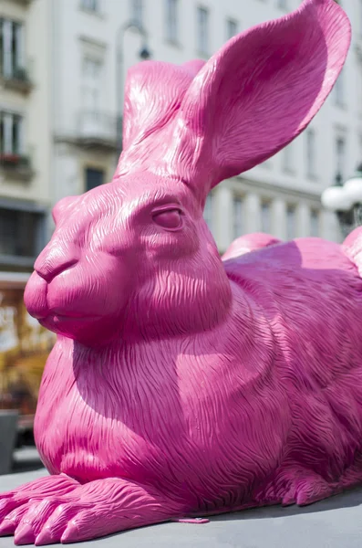 Pink rabbit near Vienna State Opera House