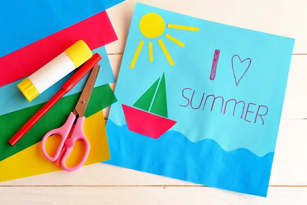 Card with text I love summer