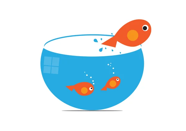 Vector fish jumps vector illustration