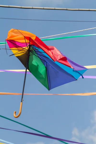 Umbrella in the sky , art installation