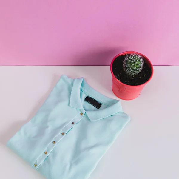 Polo t-shirt and cactus