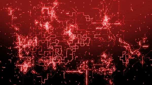 Red Digital Grid