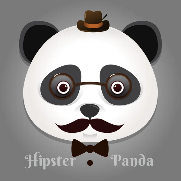 简单的符号的熊猫-在黑色背景上的设计模板 - 