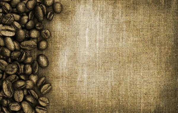 Coffee beans and sack background