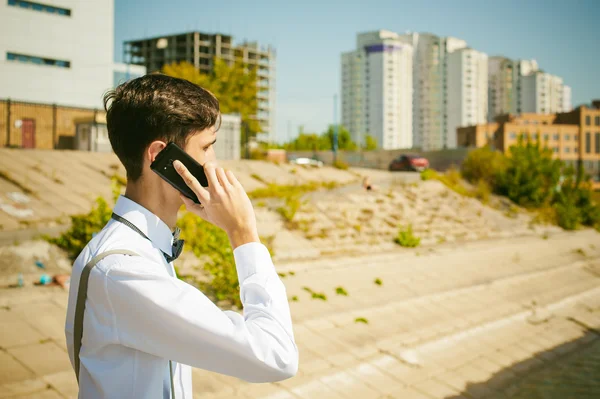 Guy talking on cell phone