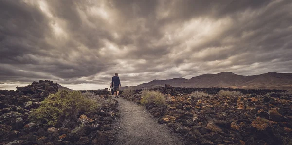 Man walking on a path