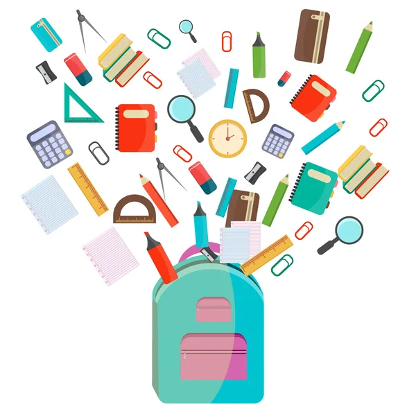 Vector illustration school supplies.