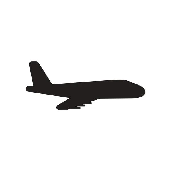 Flat icon in black and white style travel airplane