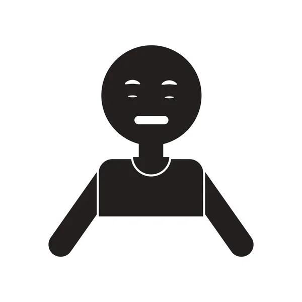 Flat icon in black and white style pale man