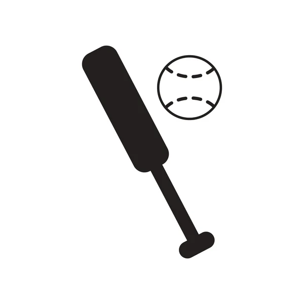 Flat icon in black and white style ball baseball bat