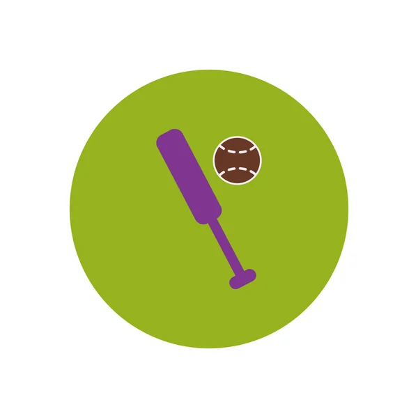 Stylish icon in color circle ball baseball bat