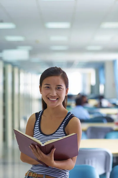 One female college student study in the library