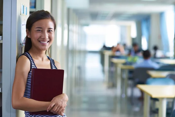 One female college student study in the library