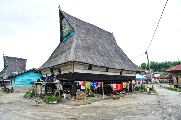 SUMATRA, INDONESIA - 23 MAY 2015 : Ethnic Batak Village House in Northern Sumatra