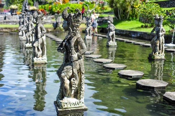 BALI, INDONESIA - 3 Jul 2015: Famous pond with stepping stones in Tirtagangga Water Palace