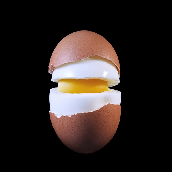 Boiled egg in a cut
