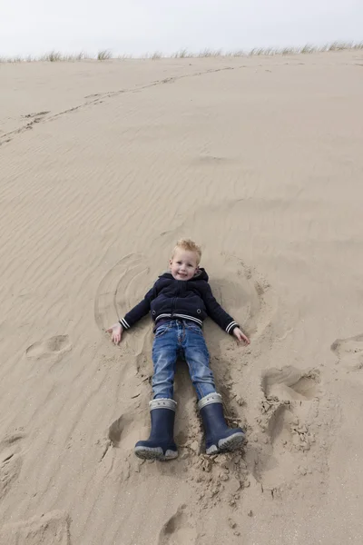 Young Boy Fun At Dutch Dunes