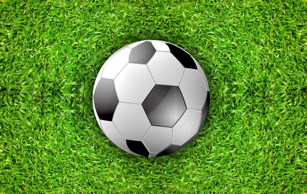 Soccer field and ball top view background 3D illustration