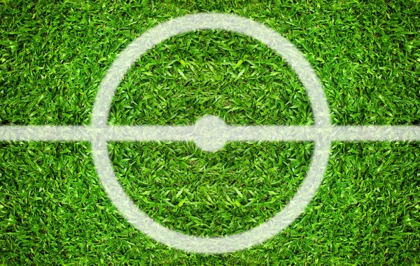 Soccer field center and ball top view background