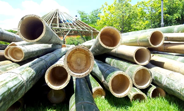 Bamboo pile prepare for construction materials like craft craft.