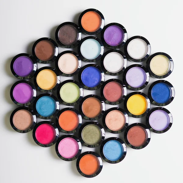 Make-up eye shadows. View from above. Flat lay. concept photo