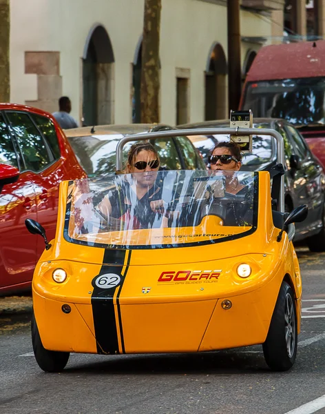 BARCELONA, SPAIN - MAY 2015: Go Car Tour Guide Cars