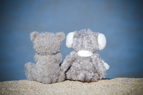 Love the toy bears on the beach