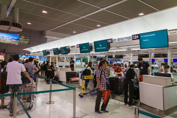 Cathay Pacific check-in counter at Narita International Airport, Tokyo, Japan