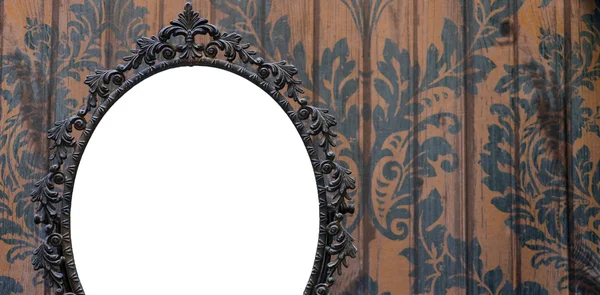 Blank Mirror on vintage wall with clipping path