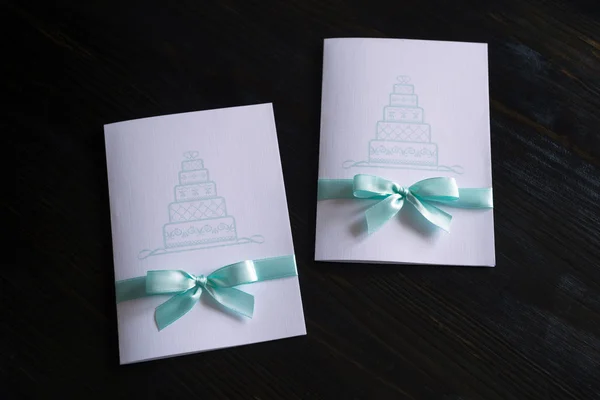 Handmade card with mint colored bow
