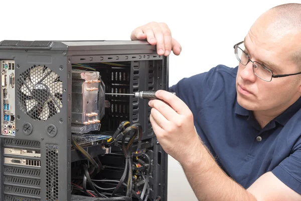 Computer Technician repairing computer system