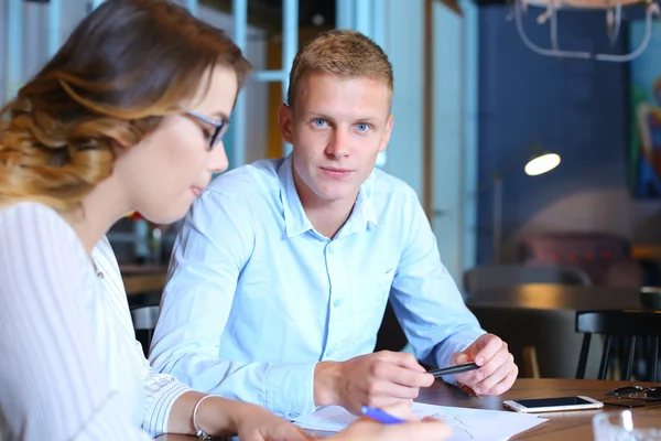 Young business team resolve issues leaf catalog