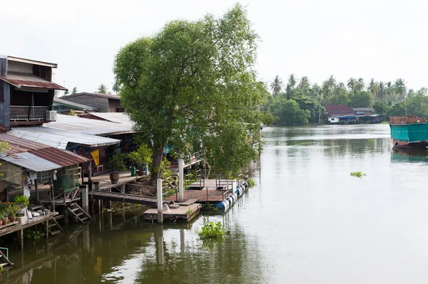 Serenity of Thai Traditional House near the river.
