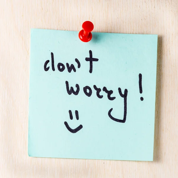 Don\'t worry note on paper post it